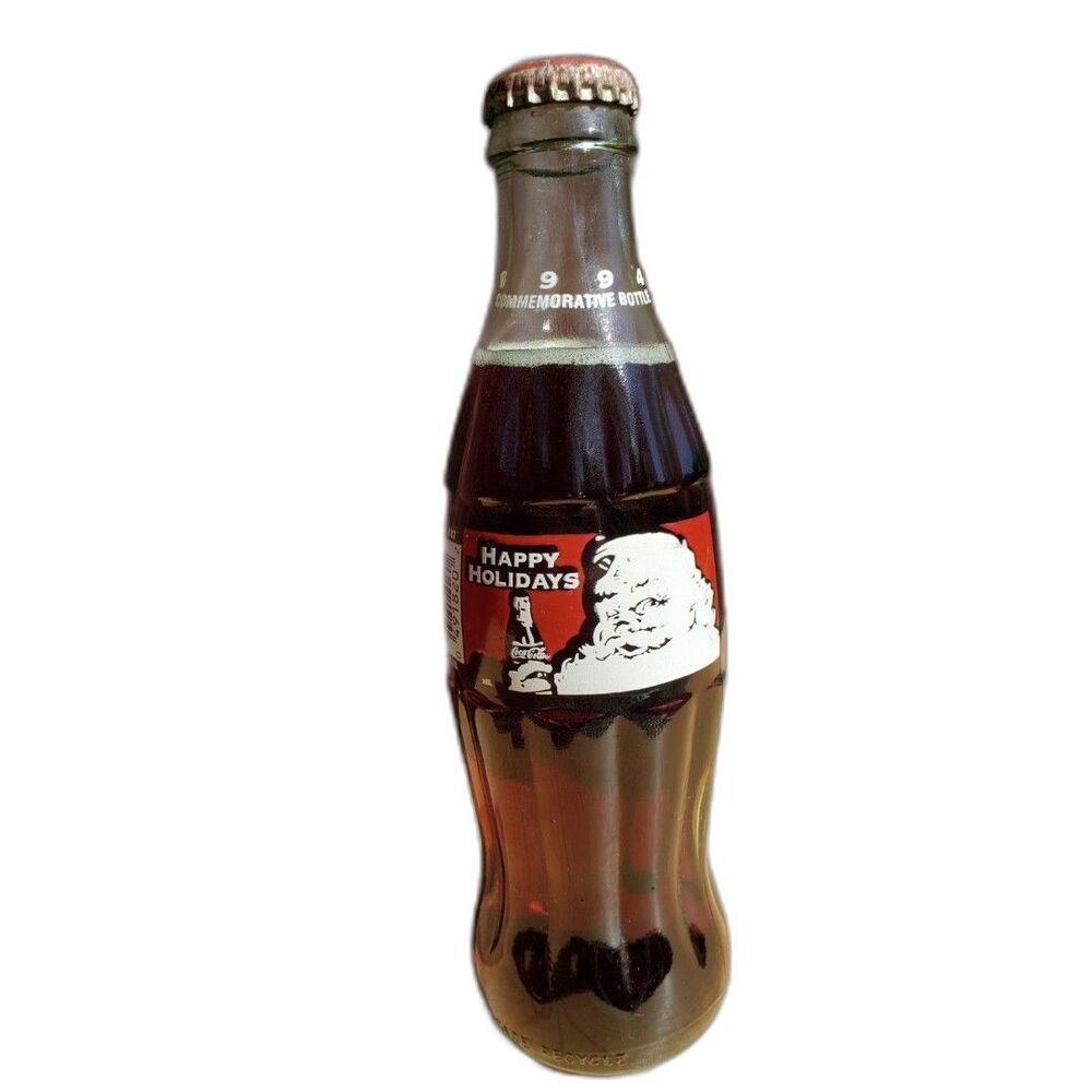 Coca Cola Happy Holidays Santa 1994 Commemorative Bottle 8oz Bottle Unopened